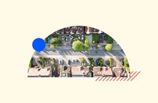 suburban homes as seen from above - photo illustration