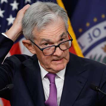 Federal Reserve Board Chairman Jerome Powell speaks during a news conference