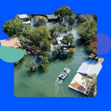 A flooded neighborhood