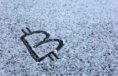 Bitcoin Sign on snow