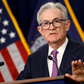 Federal Reserve Chair Jerome Powell speaks at a post-meeting press conference following the Fed's September interest rate decision