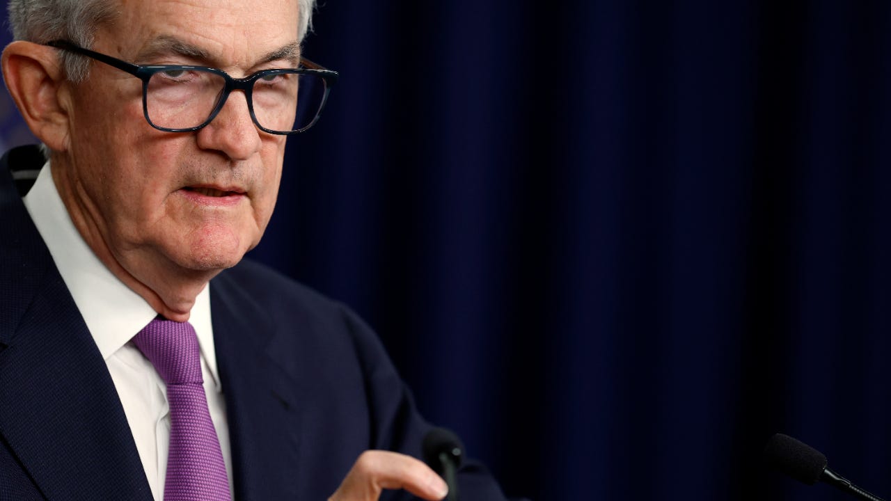 Fed chair Jerome Powell holds a news conference