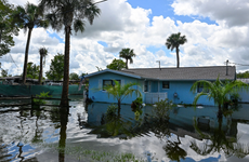 A flooded house is seen in Crystal River