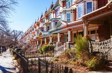 colorful row houses in baltimore maryland