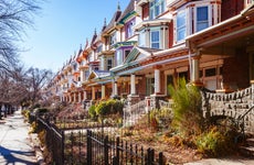 colorful row houses in baltimore maryland