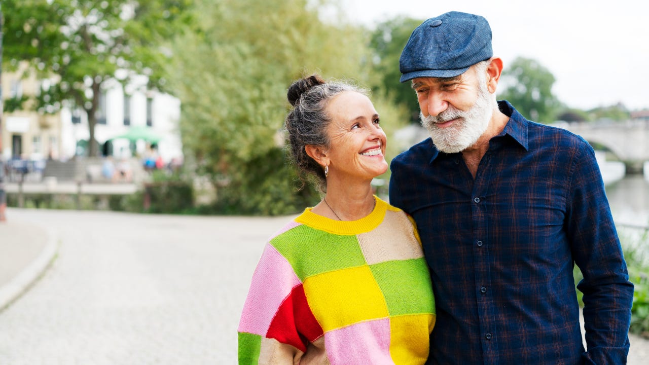 Man and woman together, happy