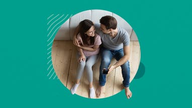 Two people sitting together