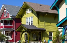 Colorful houses in Cincinnati, Ohio, USA.