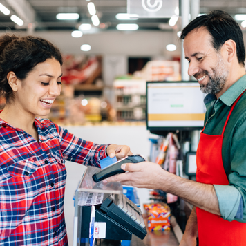 Contactless Payment at Supermarket checkout