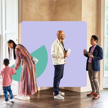 A family previewing a home