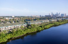 waterside homes in tampa florida with city skyline