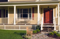 A view of the porch of a residential home