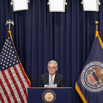 Federal Reserve Board Chair Jerome Powell speaks during a news conference following a meeting of the Federal Open Market Committee.