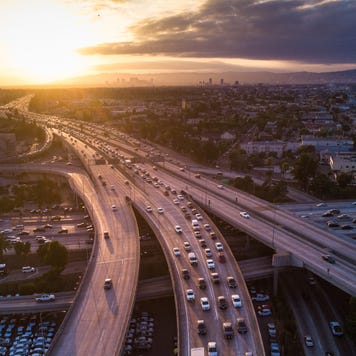 Roads and cars in transit