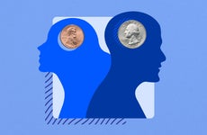 Illustration of men and women for gender pay gap story