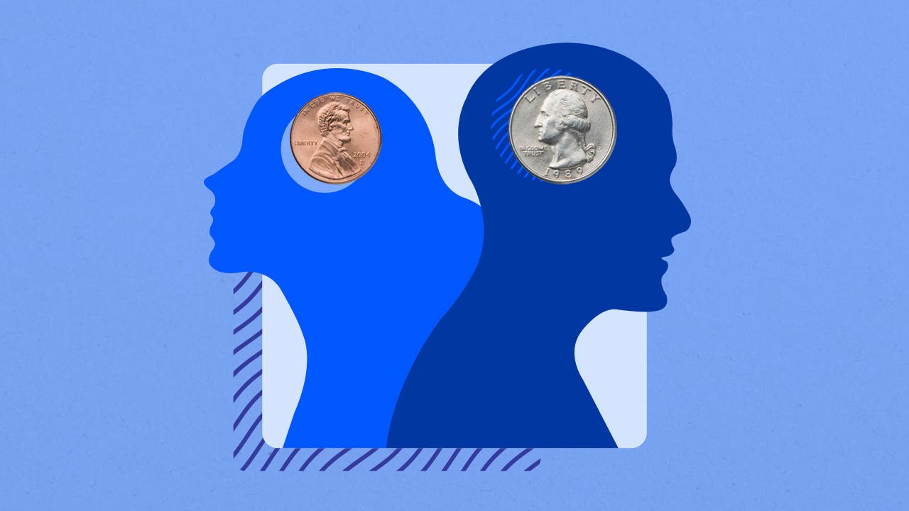 Illustration of men and women for gender pay gap story