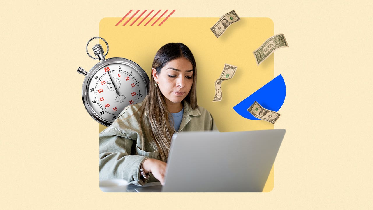 Young woman working on laptop