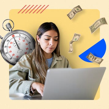 Young woman working on laptop