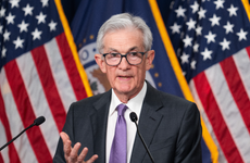 Federal Reserve Chair Jerome Powell speaks at a press conference after a Federal Open Market Committee (FOMC) meeting