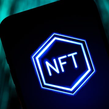 Generic NFT logo on a cellphone