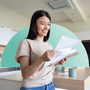 Person looking at paper