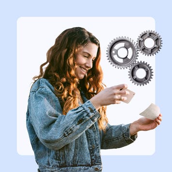 Person depositing a check online with a phone