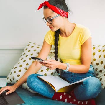 Woman working from home