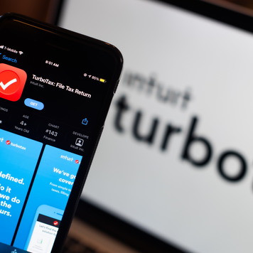 A picture of the TurboTax app on a phone.