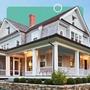 Image of a large house in the evening