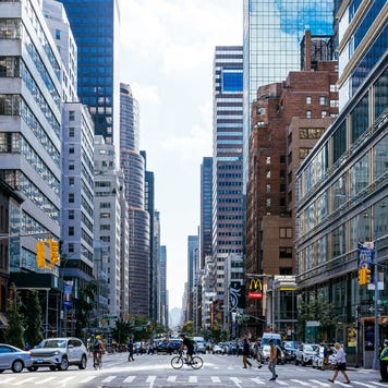 Skyscrapers on 3rd Avenue in Midtown Manhattan, New York City, USA