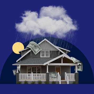 A house with storm clouds over it