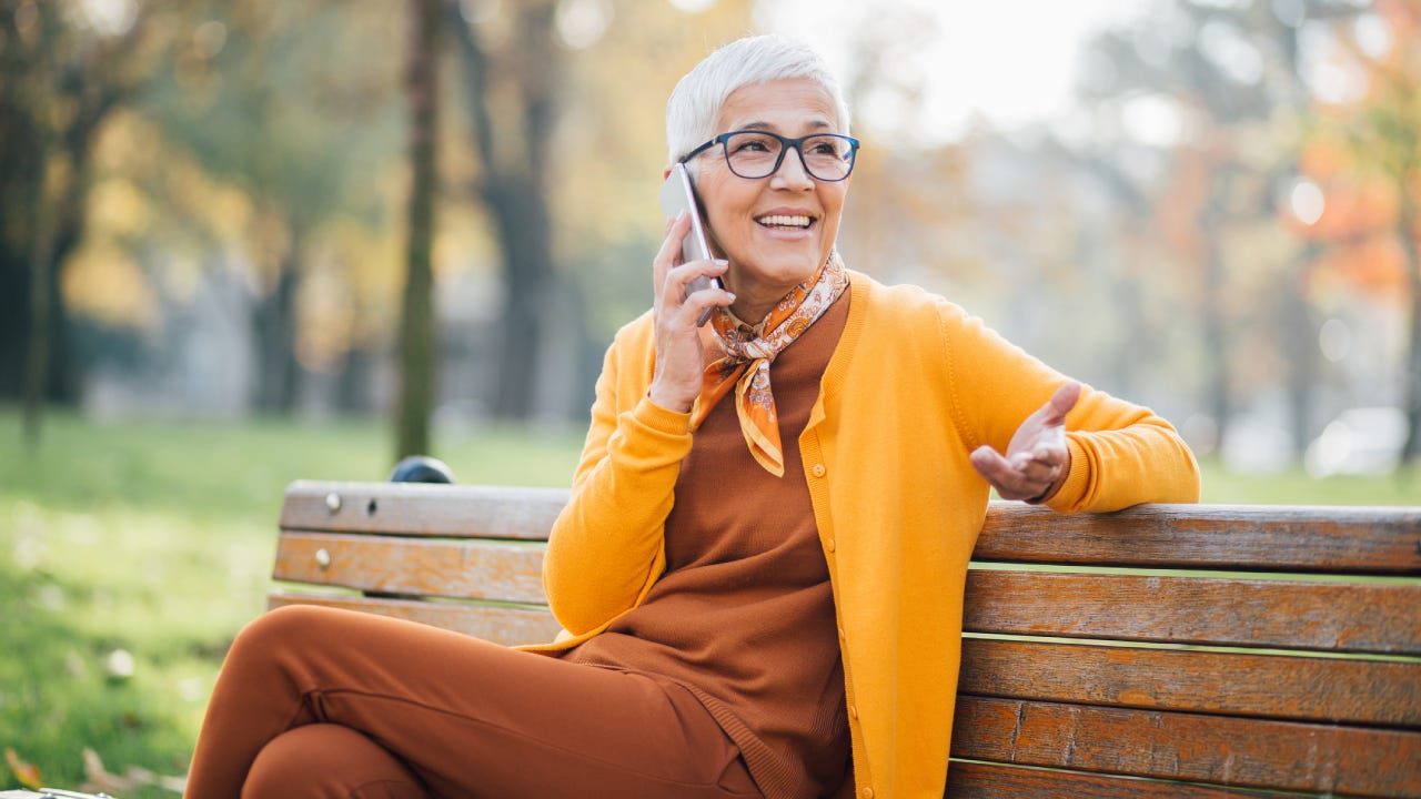 Older woman sitting in the park