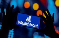 Wealthfront logo on a cellphone