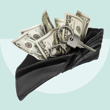 Image of money and keys within a wallet