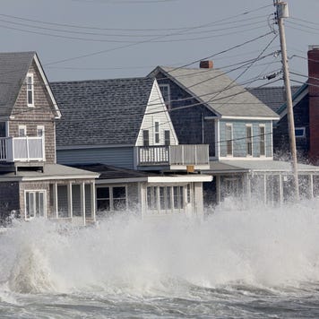 A high tide rushing house fronts