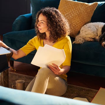 woman comparing things on the internet