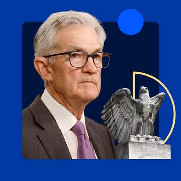 Design element with Jerome H. Powell chairman of the Board of Governors