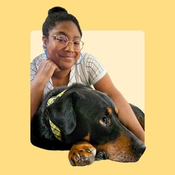 india davis and her dog design image