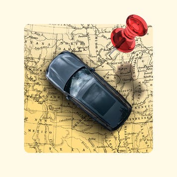 Car on a map