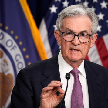 Fed chair Jerome Powell makes a speech
