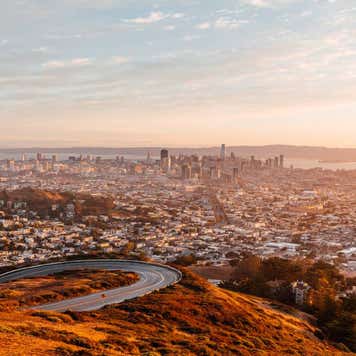 San Francisco aerial view skyline at sunrise