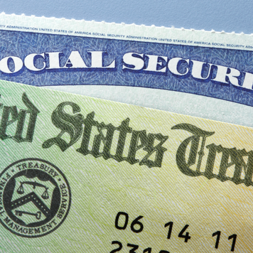 U.S. Treasury check and Social Security card