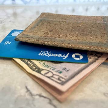 Freedom Flex card in a wallet with money