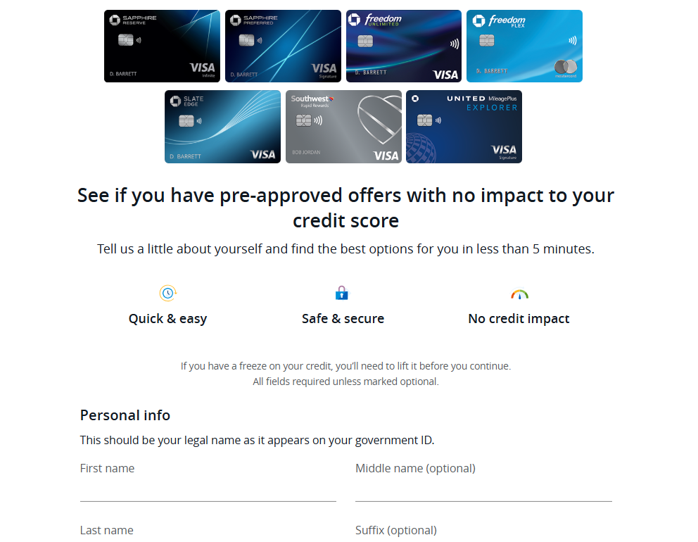 Preapproved Chase Credit Cards How To Qualify Bankrate
