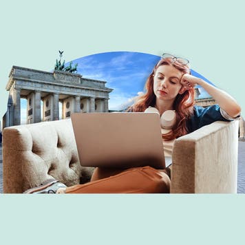 Bankrate's lead writer Ana Staples and the Brandenburg Gate