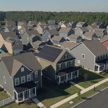 A planned neighborhood of single-family homes