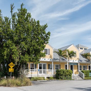 A street with townhomes in Miami, Florida