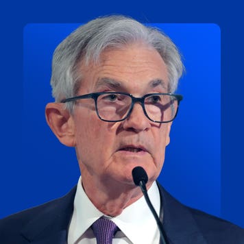 Design element including image of Jerome Powell