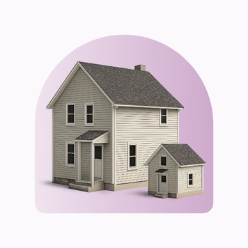 A picture of a home next to a smaller home.