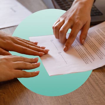 People reviewing documents